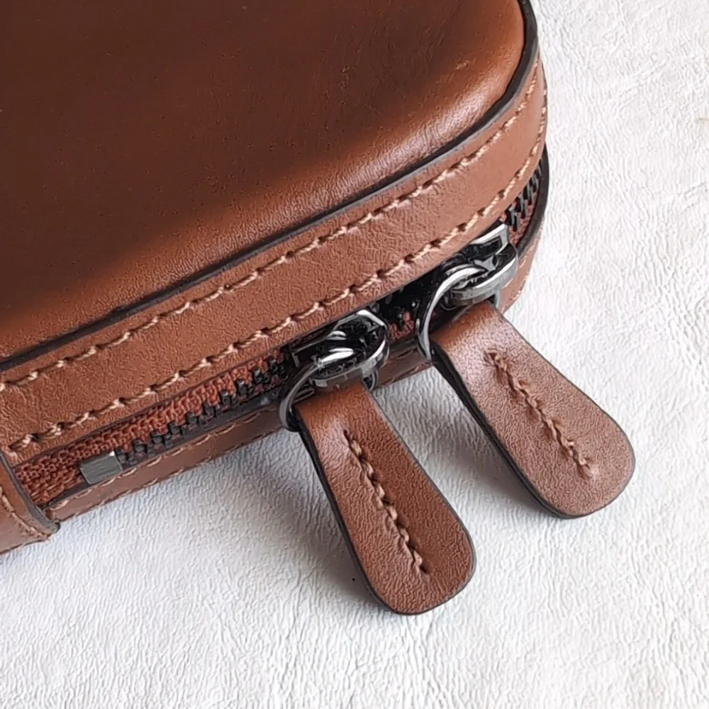 MARK & GRAHAM Leather Laptop Zippere Case Sleeve in Camel Colorway